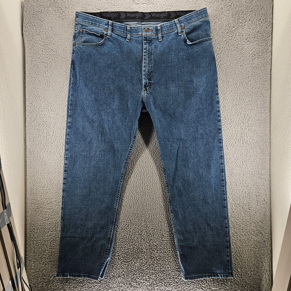 Wrangler Jeans Mens Size 44x30 Actual 42x30 Regular Fit Elastic Waistband